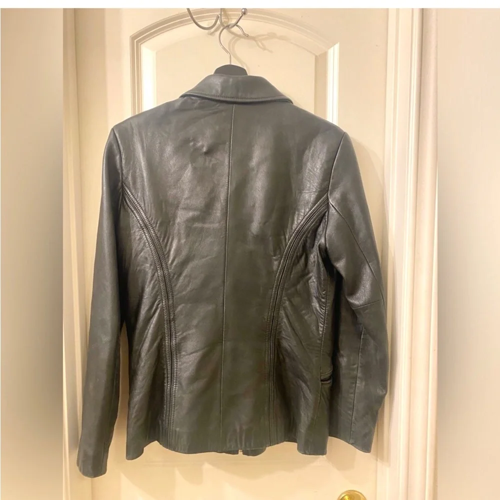 Jones New York Luxury Western Biker Design Leather Jacket - Picture 2 of 3